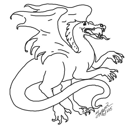 Dragon with Wings to print and color