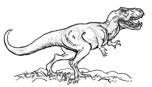 Dinosaur Tyrannasaurus Rex to print and color