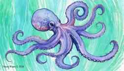 Octopus drawing to color